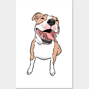 Happy Smiling Pitbull Posters and Art